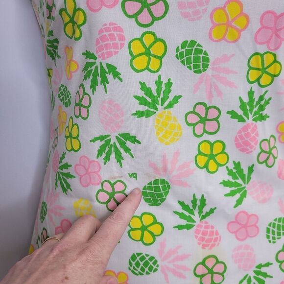 VINTAGE 60s The Vested Gentress pineapple‎ floral shift mini dress S - Picture 6 of 10